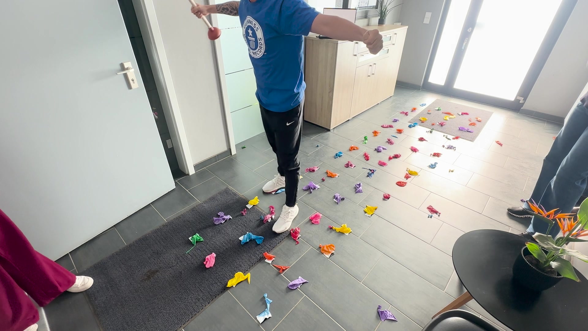 Video thumbnail for Most Balloons Popped With A Plunger In 30 Seconds
