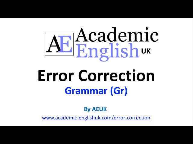 Video thumbnail for Academic English Error Correction in Writing: Grammar