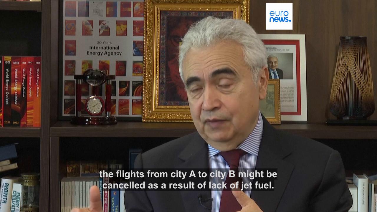Video thumbnail for Europe has six weeks of jet fuel left caused by 'dire strait' crisis, IEA chief warns