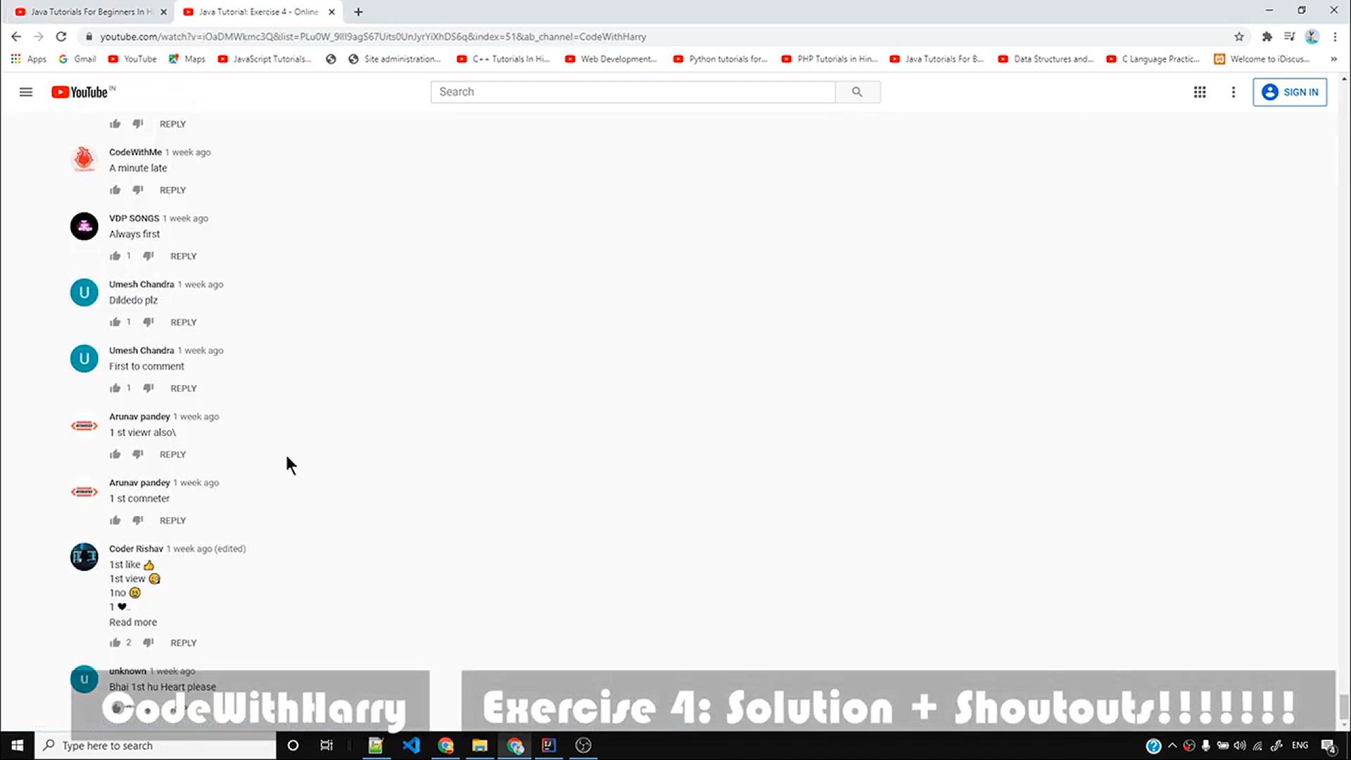 'Video thumbnail for Java Exercise 4_ Solution & Shoutouts!'