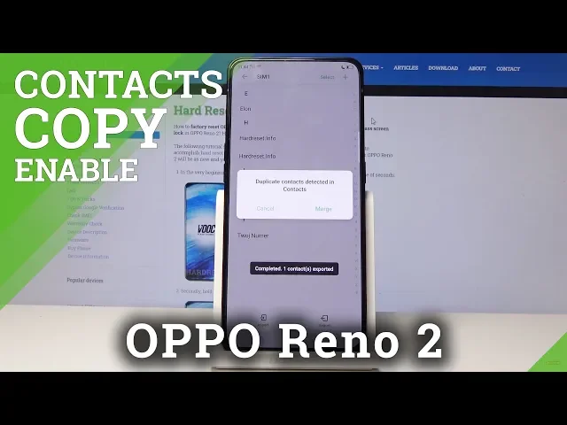 Video thumbnail for How to Manage Contacts in OPPO Reno 2 - Import / Export / Copy Contacts
