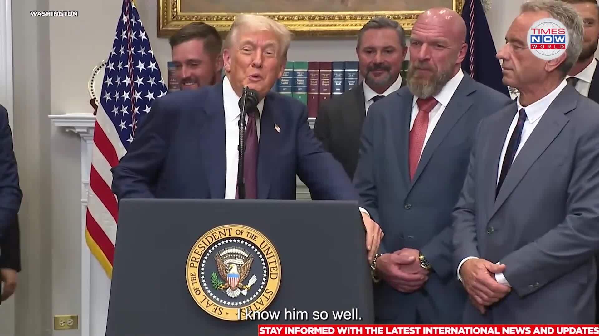 'Video thumbnail for WATCH: Trump Slams 'Fake News' Over Epstein Mar-a-Lago Question, Denies Knowledge of Misconduct'