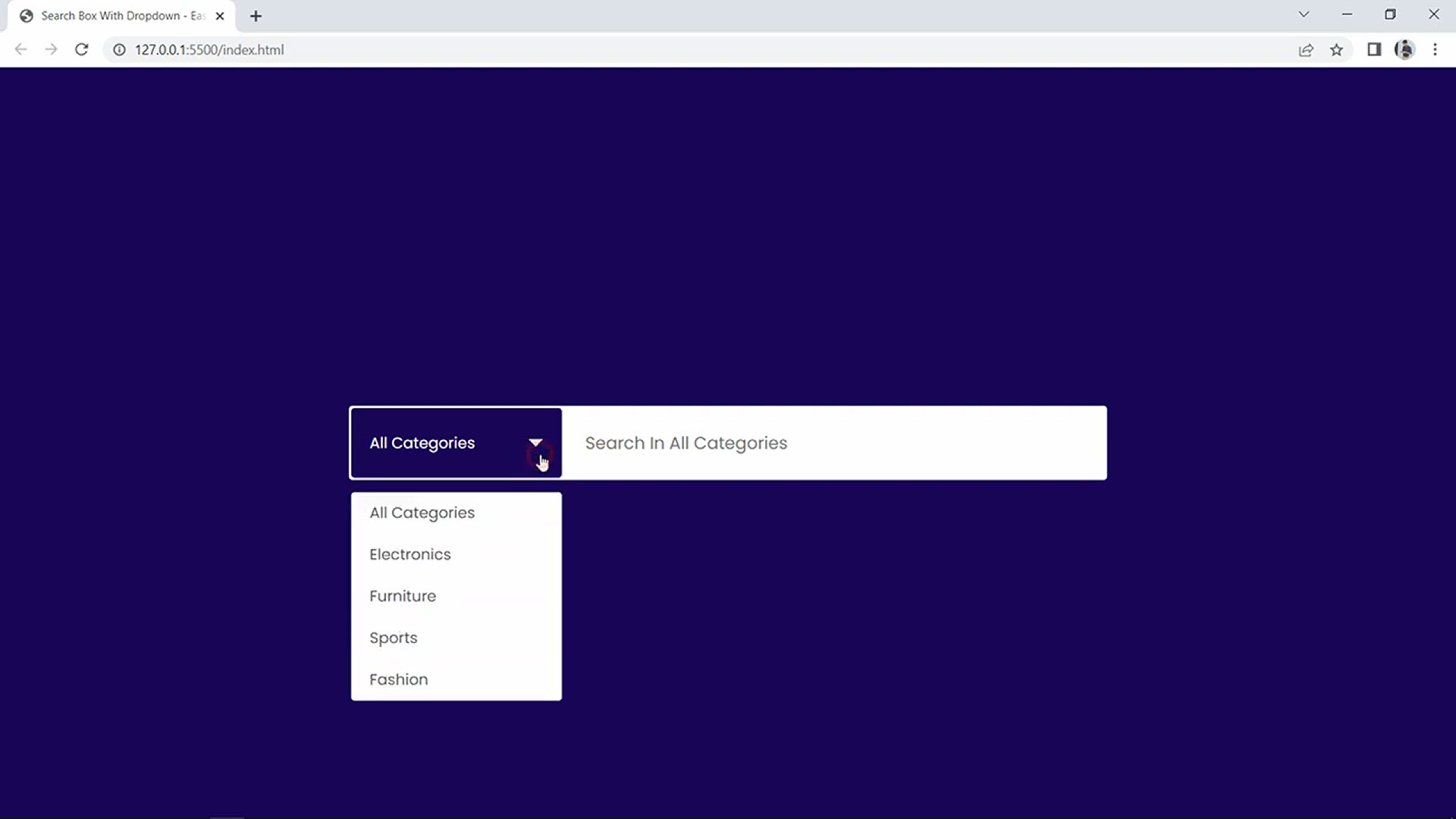 'Video thumbnail for How To Make Search Bar With Dropdown Using HTML CSS & JS _ Create Search Box With Drop-down'
