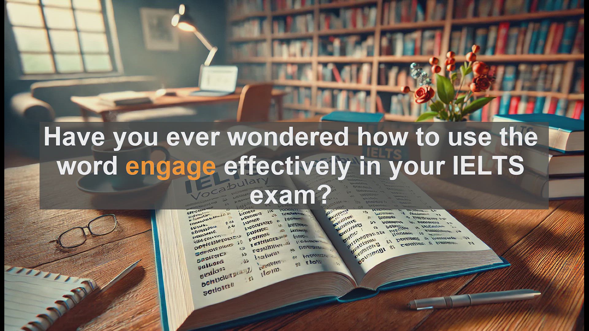 'Video thumbnail for 2500 Must Know IELTS 6.5 Vocabulary - How to Use 'Engage' in IELTS: Boost Your Vocabulary Score'