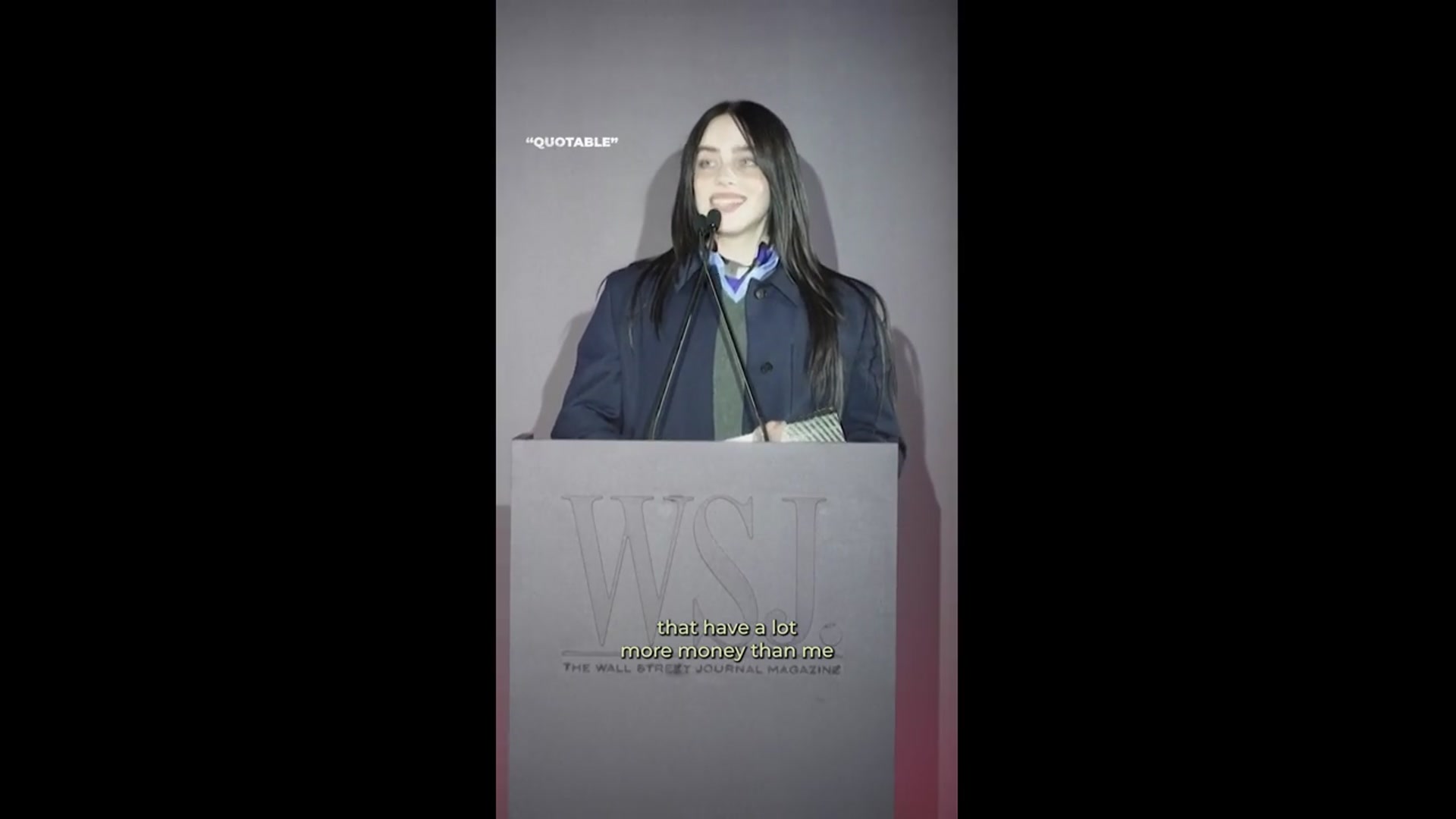 'Video thumbnail for Billie Eilish calls on billionaires to "give your money away"'