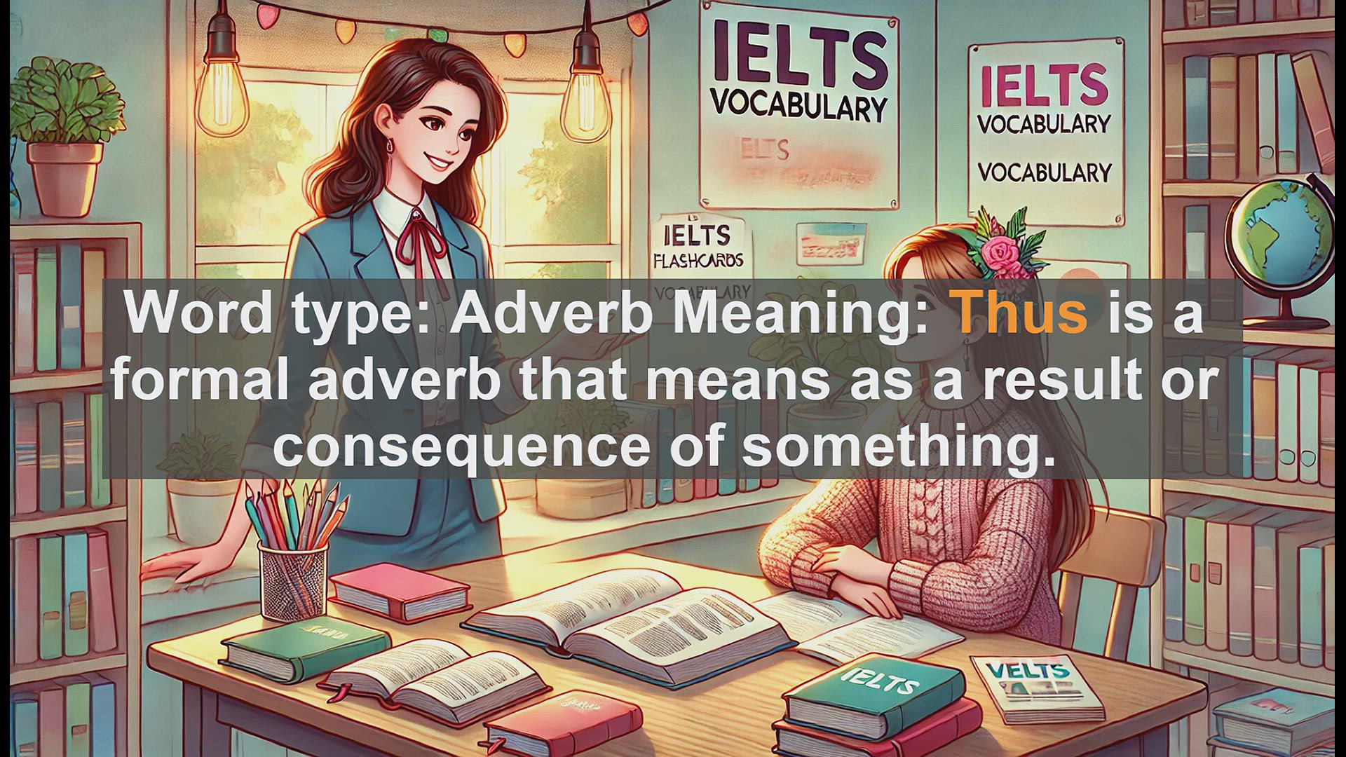 'Video thumbnail for 2500 Must Know IELTS 6.5 Vocabulary - Understanding 'Thus': A Key Adverb for IELTS Success'