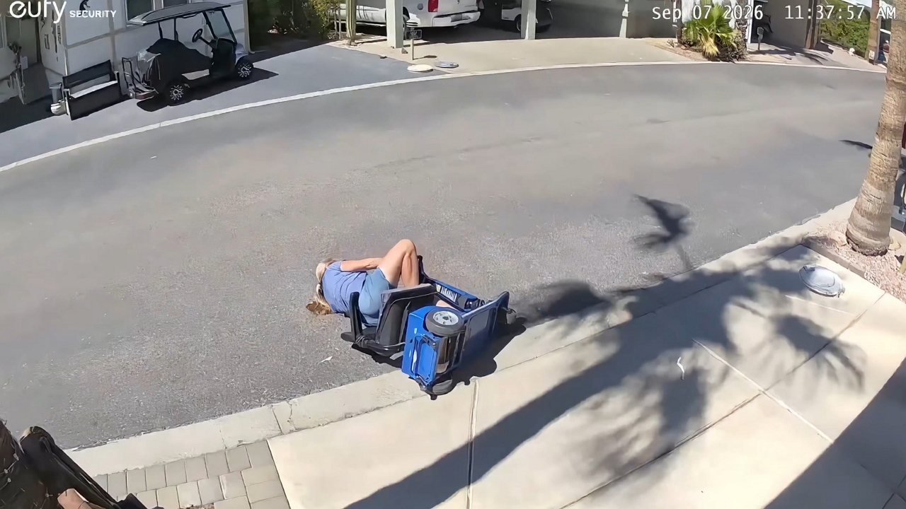Video thumbnail for Woman Tips Over While Reversing Mobility Scooter in Arizona