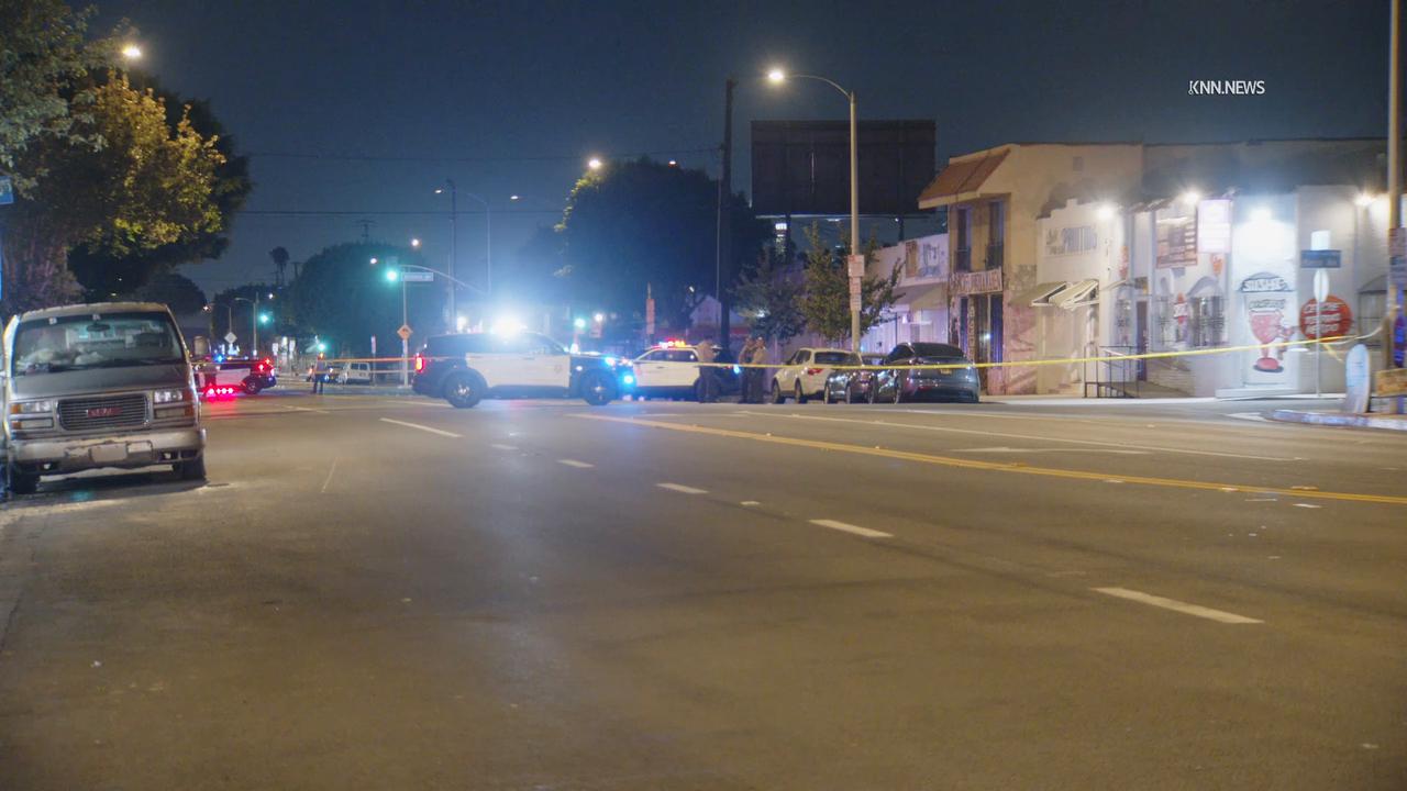 Video thumbnail for US, Los Angeles: East Los Angeles Shooting Investigation Underway on Olympic Boulevard.