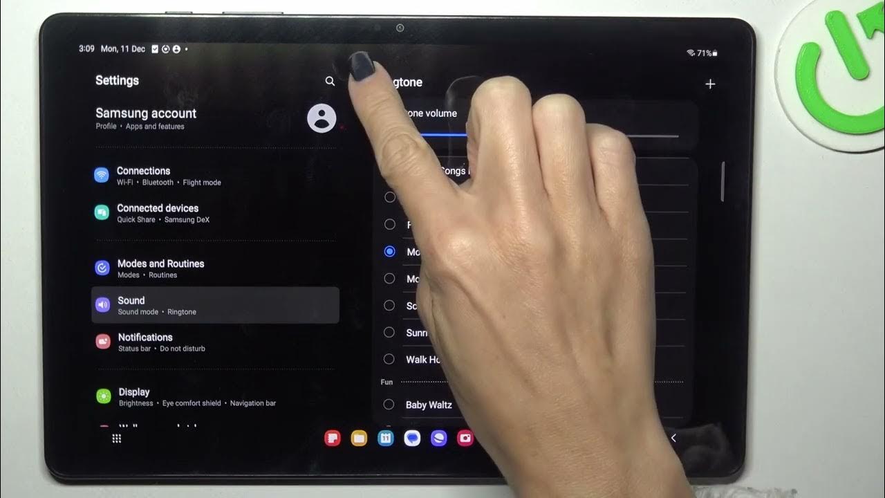 Video thumbnail for Samsung Galaxy Tab A9+: How to Change the Ringtone