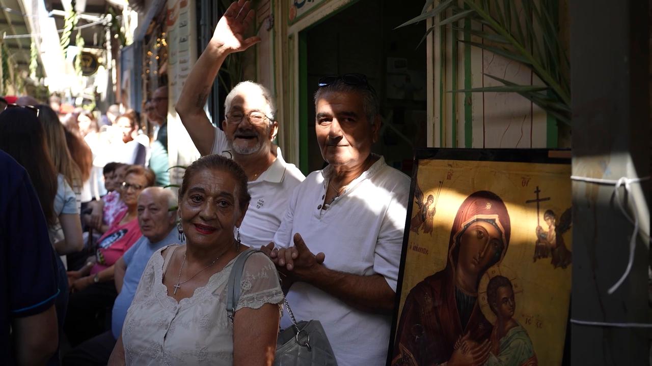 Video thumbnail for Orthodox Christians gather in Jerusalem for annual Virgin Mary procession.