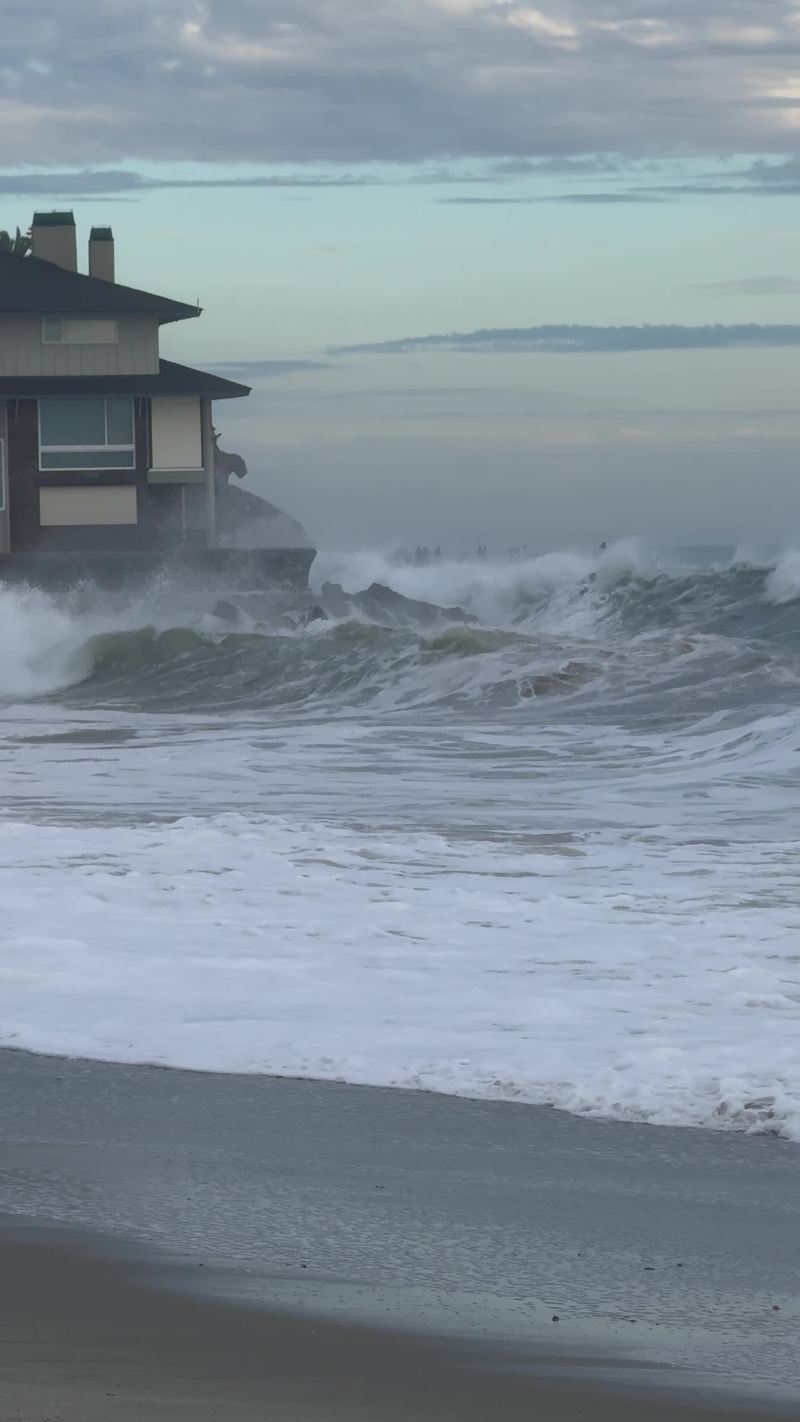 Video thumbnail for Massive Waves Slam Laguna Beach Home at Blue Lagoon