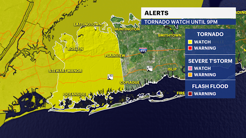 Video thumbnail for STORM WATCH: Scattered strong storms, tornado watch for parts of Long Island