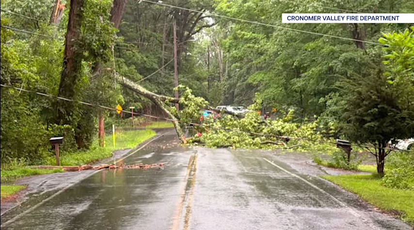 Video thumbnail for Town of Newburgh roadway closed due to fallen tree