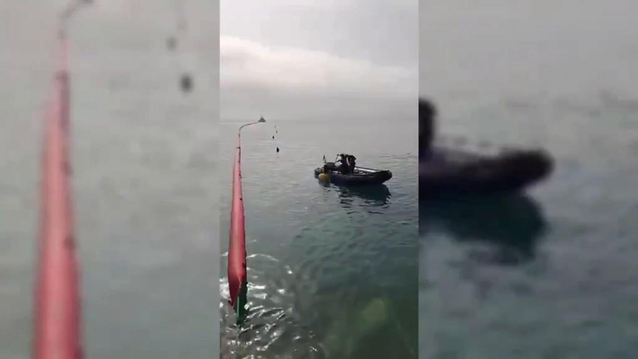 Video thumbnail for Spain: Spain installs sea barrier to curb migrant crossings into Ceuta.