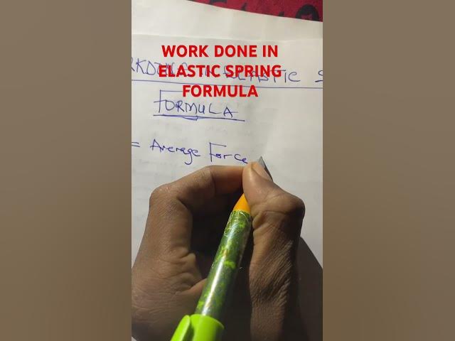 'Video thumbnail for Work done in elastic spring formula'