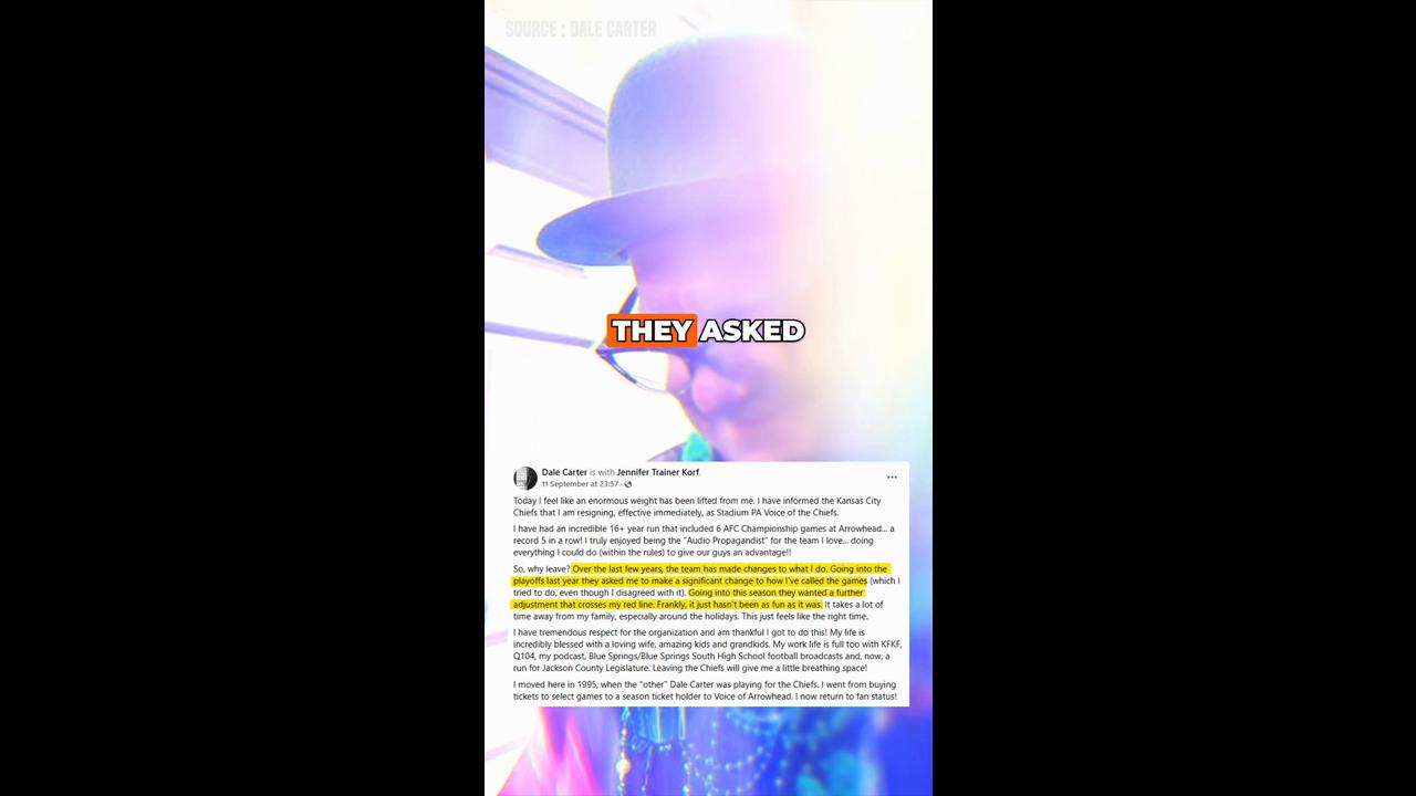 Video thumbnail for Dale Carter Retired as Chiefs Stadium Announcer After 16 Years