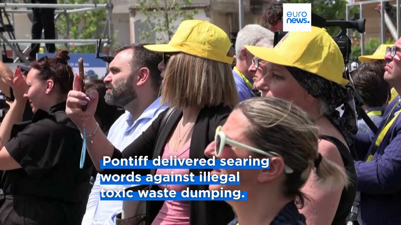 Video thumbnail for Pope Leo XIV visits southern Italy's 'Land of Fires'