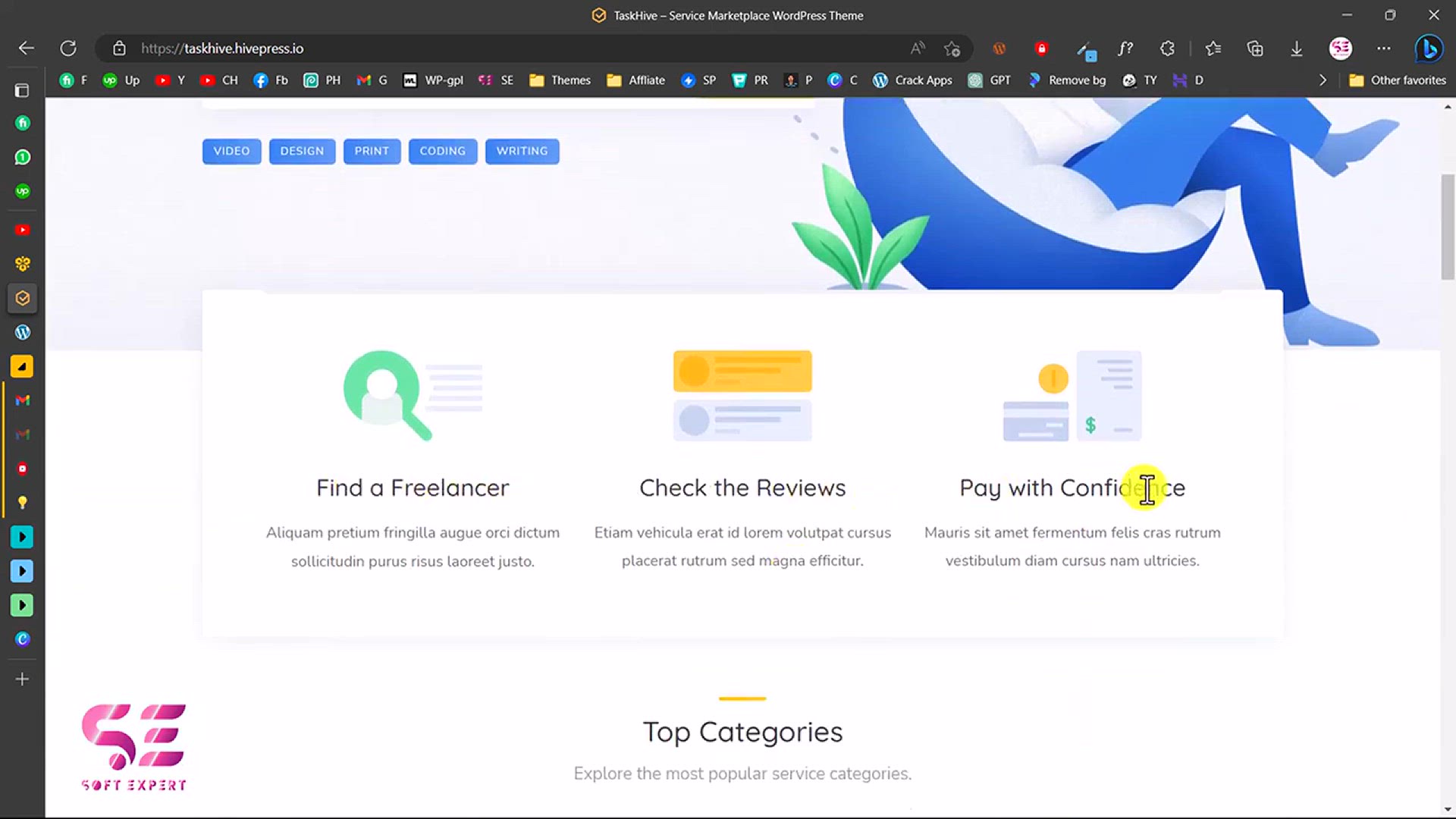 'Video thumbnail for Freelance Marketplace Website with WordPress and Hivepress Theme'