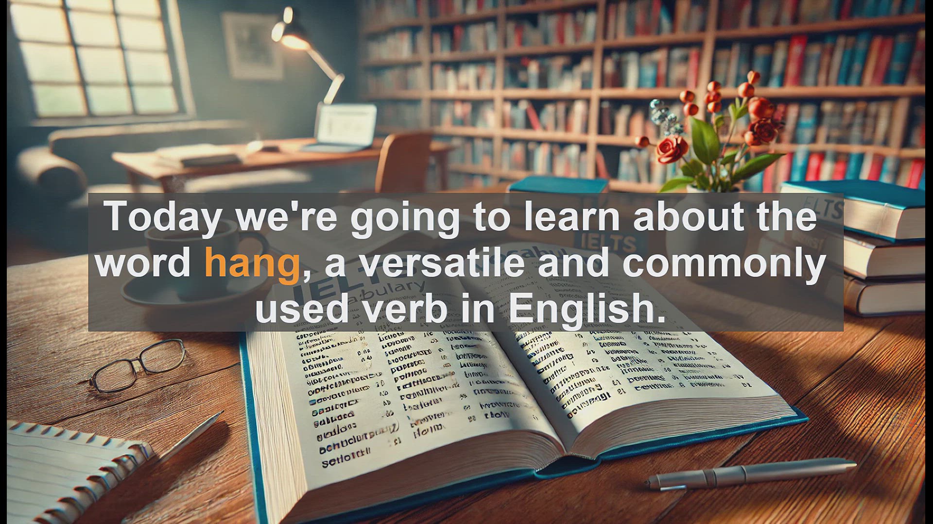 'Video thumbnail for 2500 Must Know IELTS 5.5 Vocabulary - Understanding the Verb 'Hang': Essential IELTS Vocabulary'