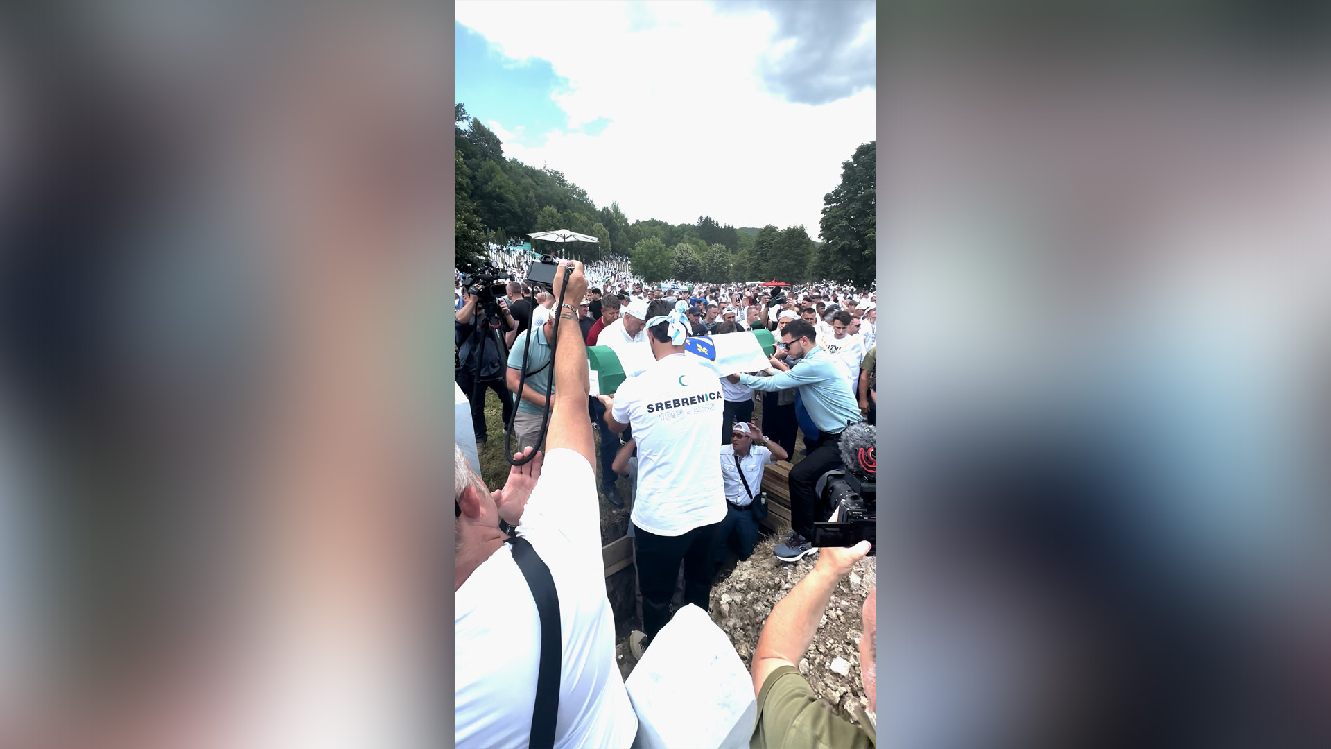 'Video thumbnail for Burial of newly identified victims marks 30 years since Srebrenica genocide'
