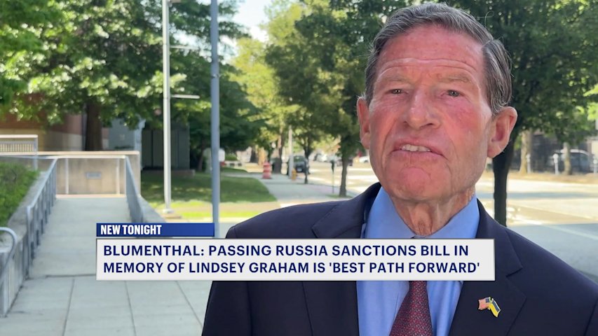 Video thumbnail for Sen. Blumenthal: Passing Russia Sanctions bill in memory of late Sen. Graham is 'best path forward'