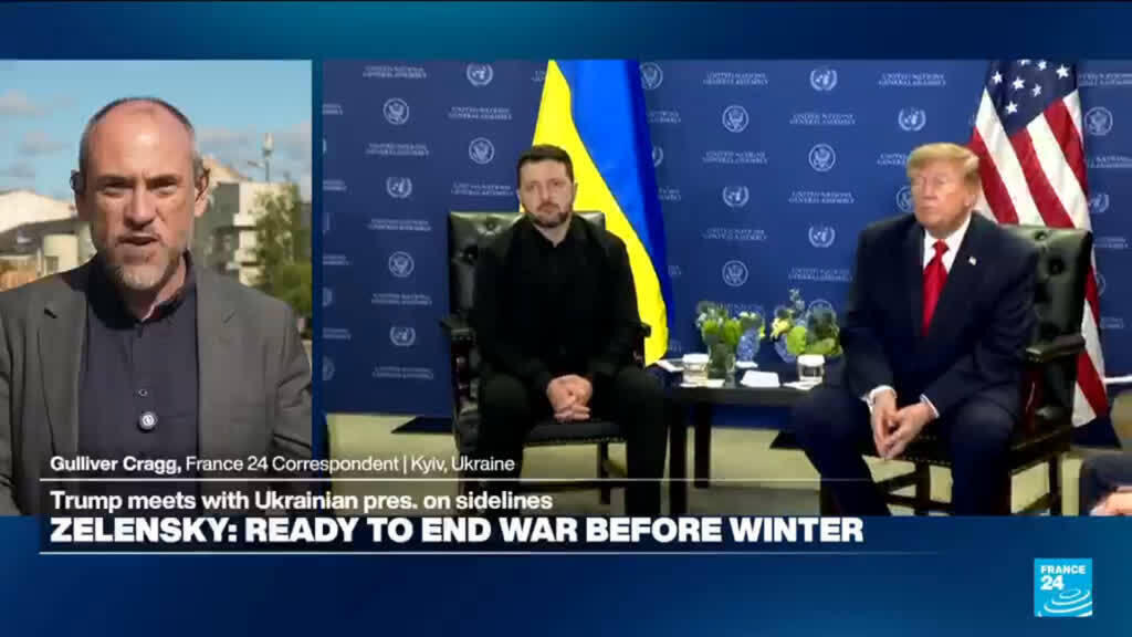 Video thumbnail for Trump and Zelensky discuss path to ending Ukraine war