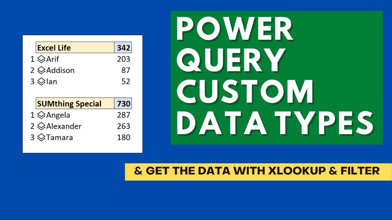 Power Query Custom Data Types in Excel Dashb... | Open Video