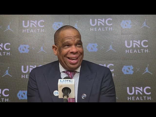 Video thumbnail for #UNC coach Hubert Davis after blowout win over ECU