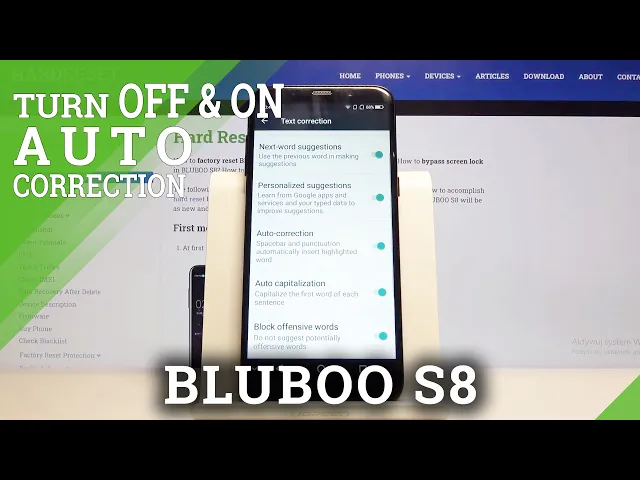 Video thumbnail for How to Enter Auto Correction Options in BLUBOO S8 – Correct Words