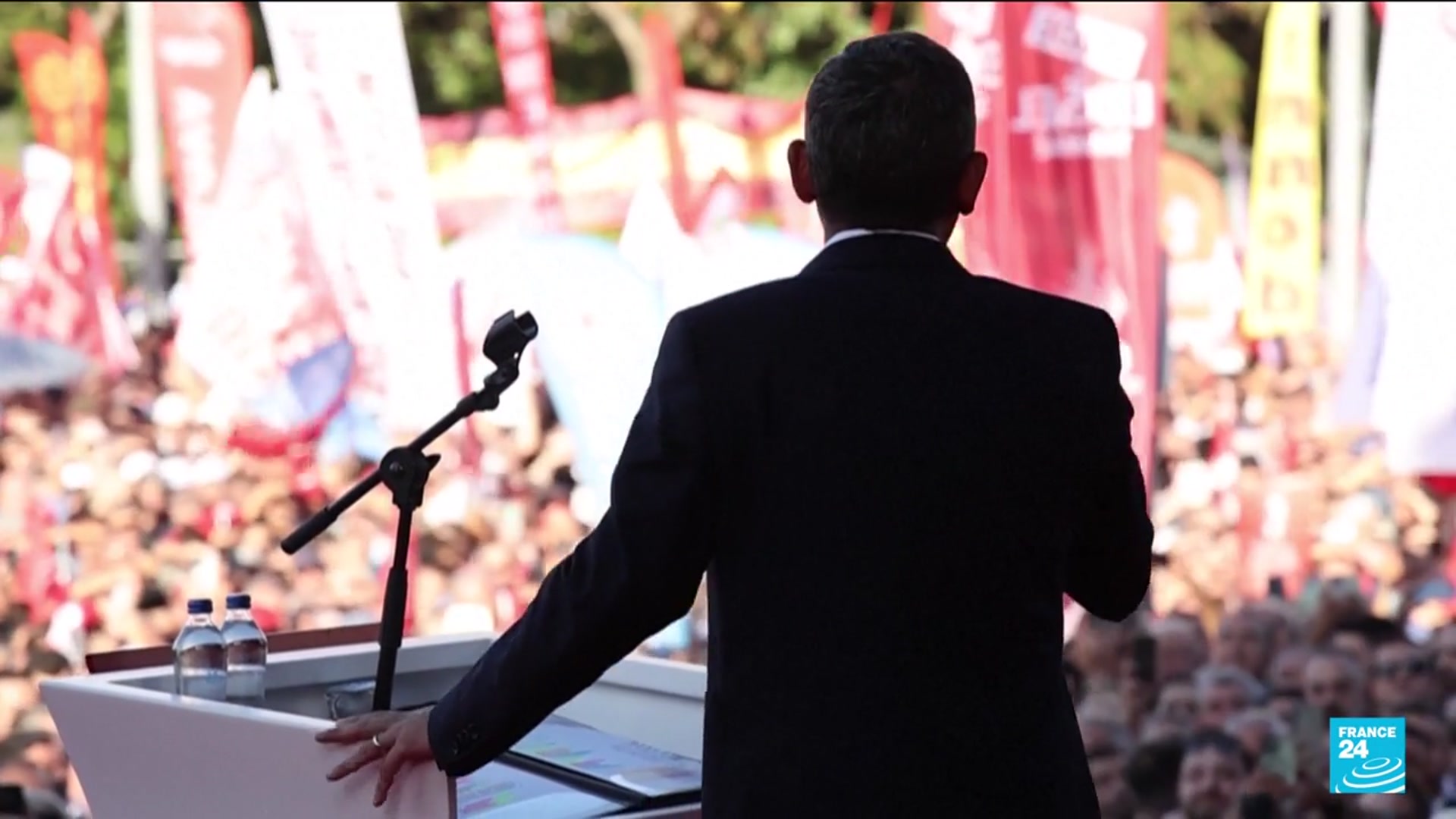 'Video thumbnail for Turkey: Thousands rally for CHP amid legal crackdown on leadership'
