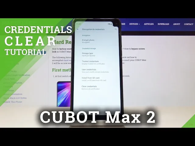 Video thumbnail for How to Clear Credentials in CUBOT Max 2 - Remove All Certificates
