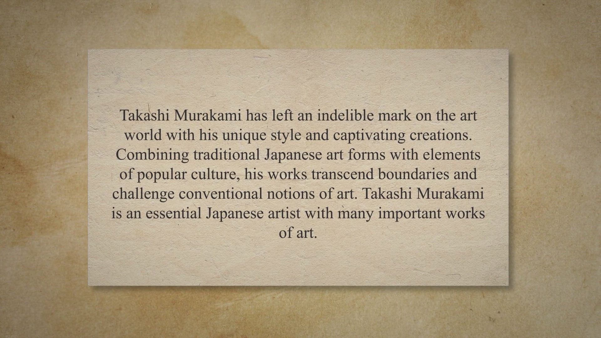 'Video thumbnail for Takashi Murakami Important Japanese Art Work & Superflat Art'