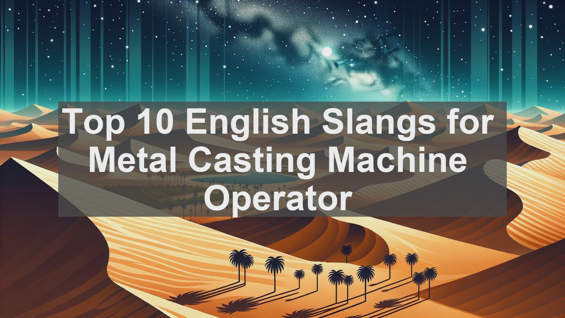 'Video thumbnail for Top 10 English Slangs for Metal Casting Machine Operator'