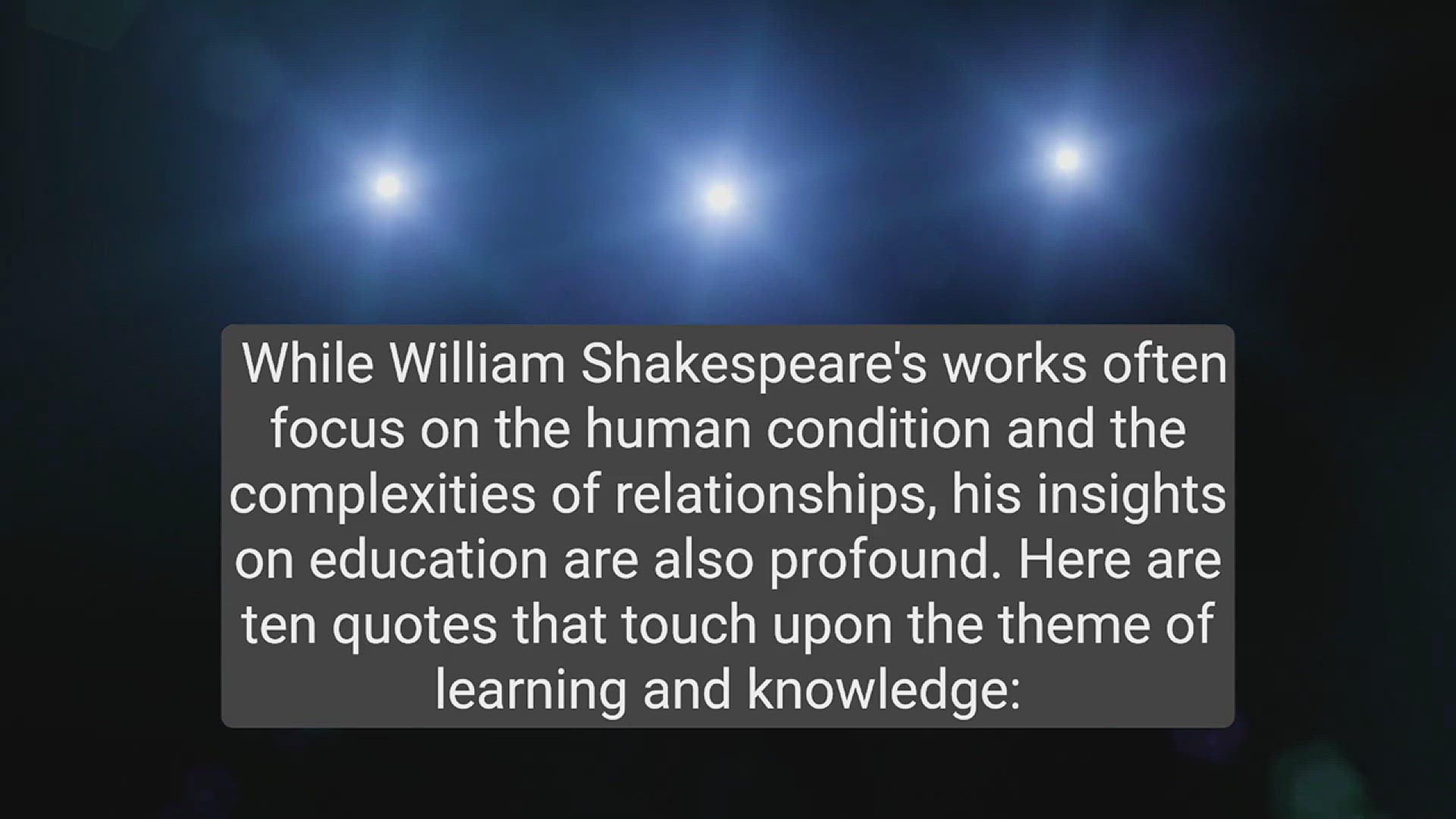 'Video thumbnail for Top 10 Shakespeare Quotes on Education'