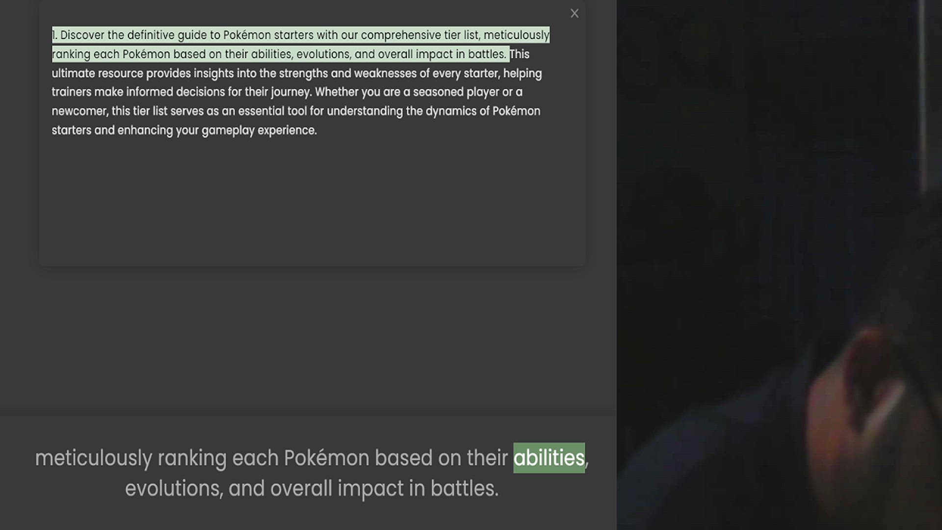 Video thumbnail for 1. Discover the definitive guide to Pokémon starters with our comprehensive tier list, meticulously ranking each Pokémon based on their abilities, evolutions, and overall impact in battles. This ultimate resource provides insights into th