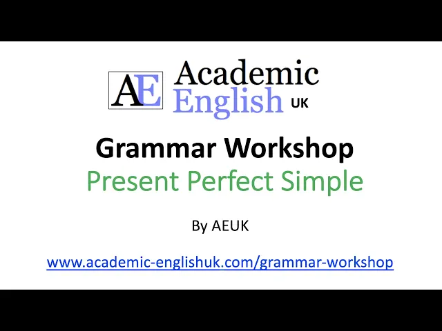 Video thumbnail for Present Perfect Simple - English Grammar Lesson