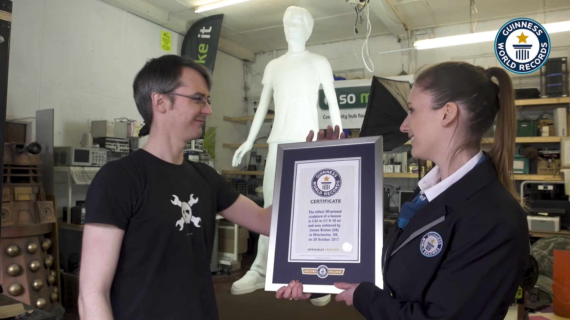 'Video thumbnail for James Bruton's Record-Breaking 3D Printed Sculpture Journey'