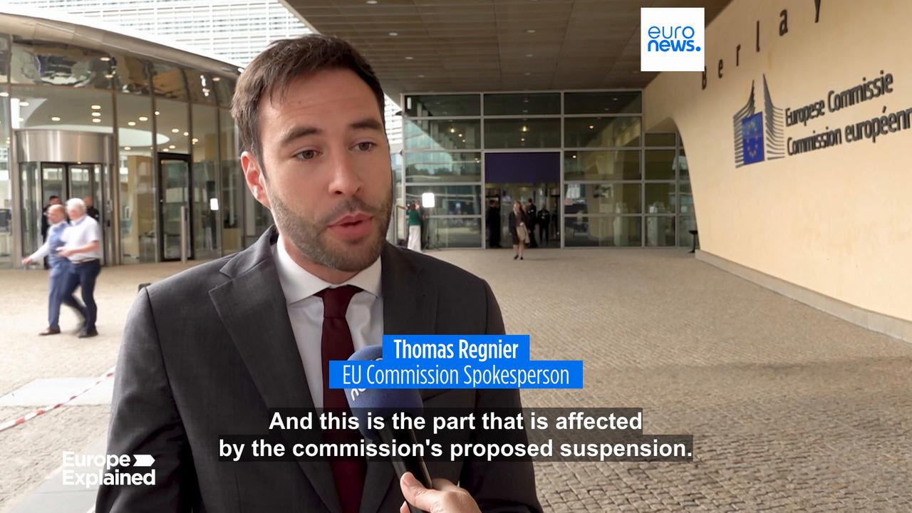 'Video thumbnail for EU fails to agree Israeli suspension from research fund over Gaza'