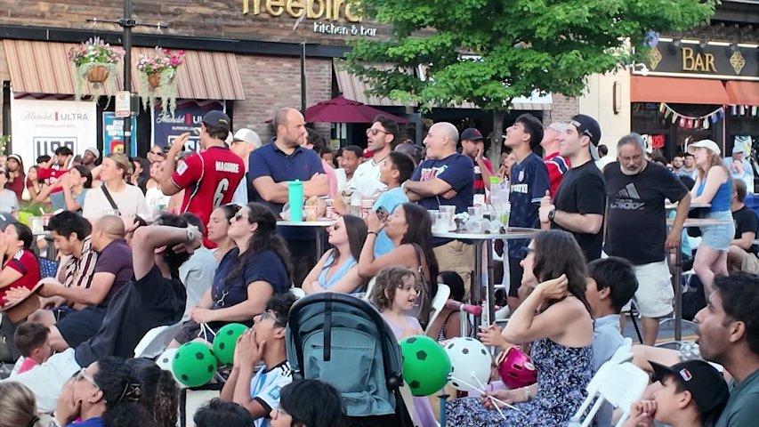 Video thumbnail for Thousands of soccer fans gather in White Plains for FIFA World Cup quarter final matches watch party