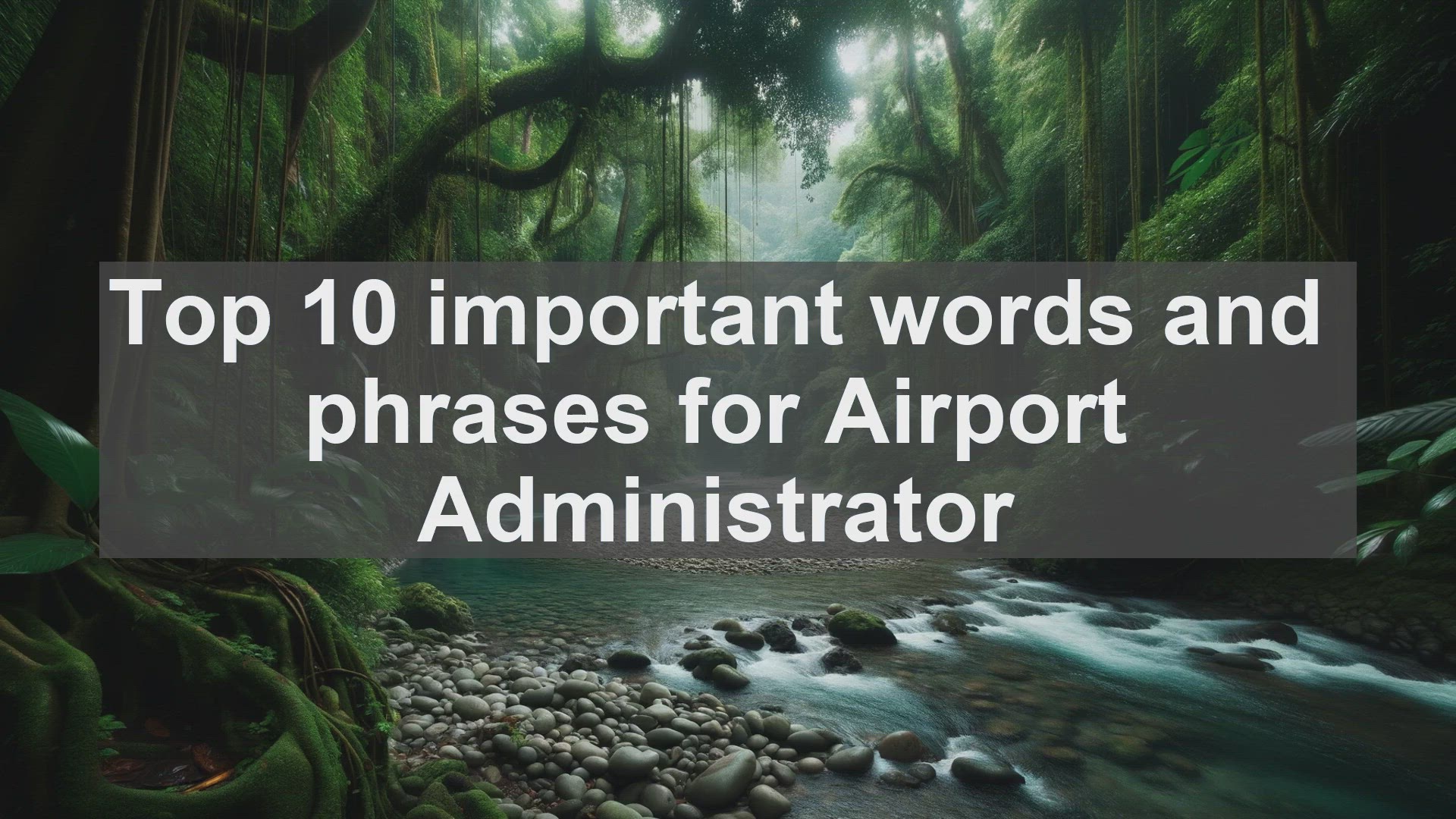 'Video thumbnail for Top 10 important words and phrases for Airport Administrator'
