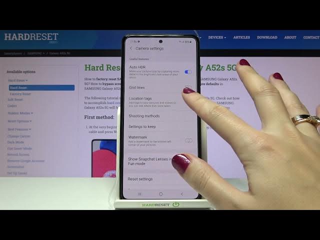 Video thumbnail for How to Turn On/Off Camera Location Tags On SAMSUNG GALAXY A52S 5G – Manage Camera Location Options