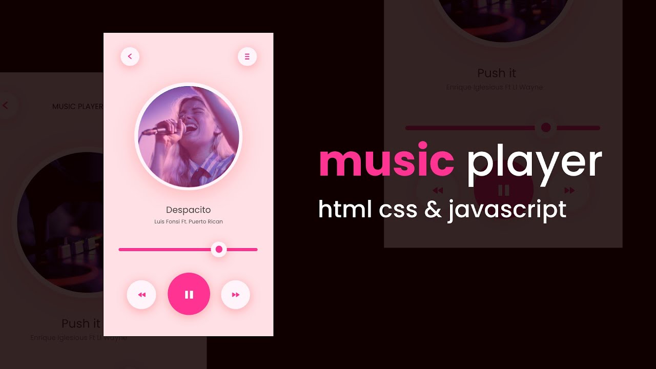 'Video thumbnail for How To Make A Music Player Using HTML CSS And JavaScript'
