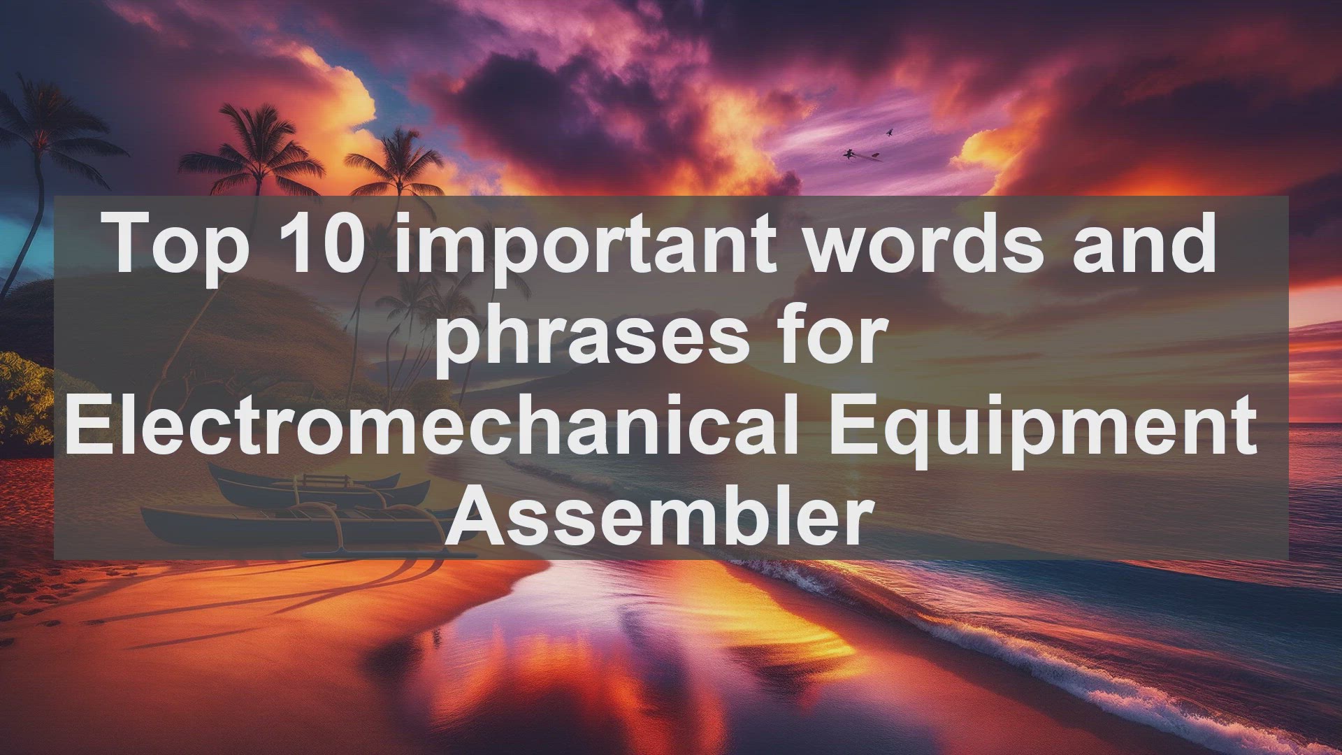 'Video thumbnail for Top 10 important words and phrases for Electromechanical Equipment Assembler'