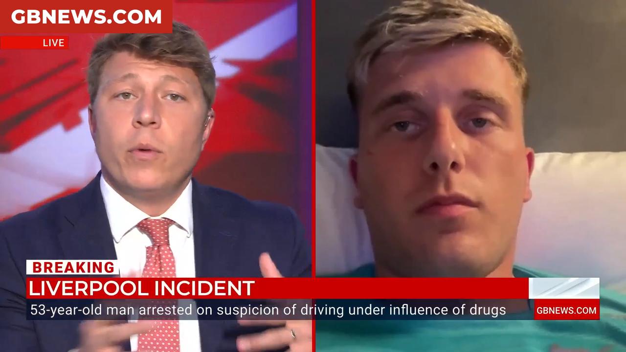 Video thumbnail for WATCH: Liverpool ramming survivor praises 'brilliant' fans who helped him to safety