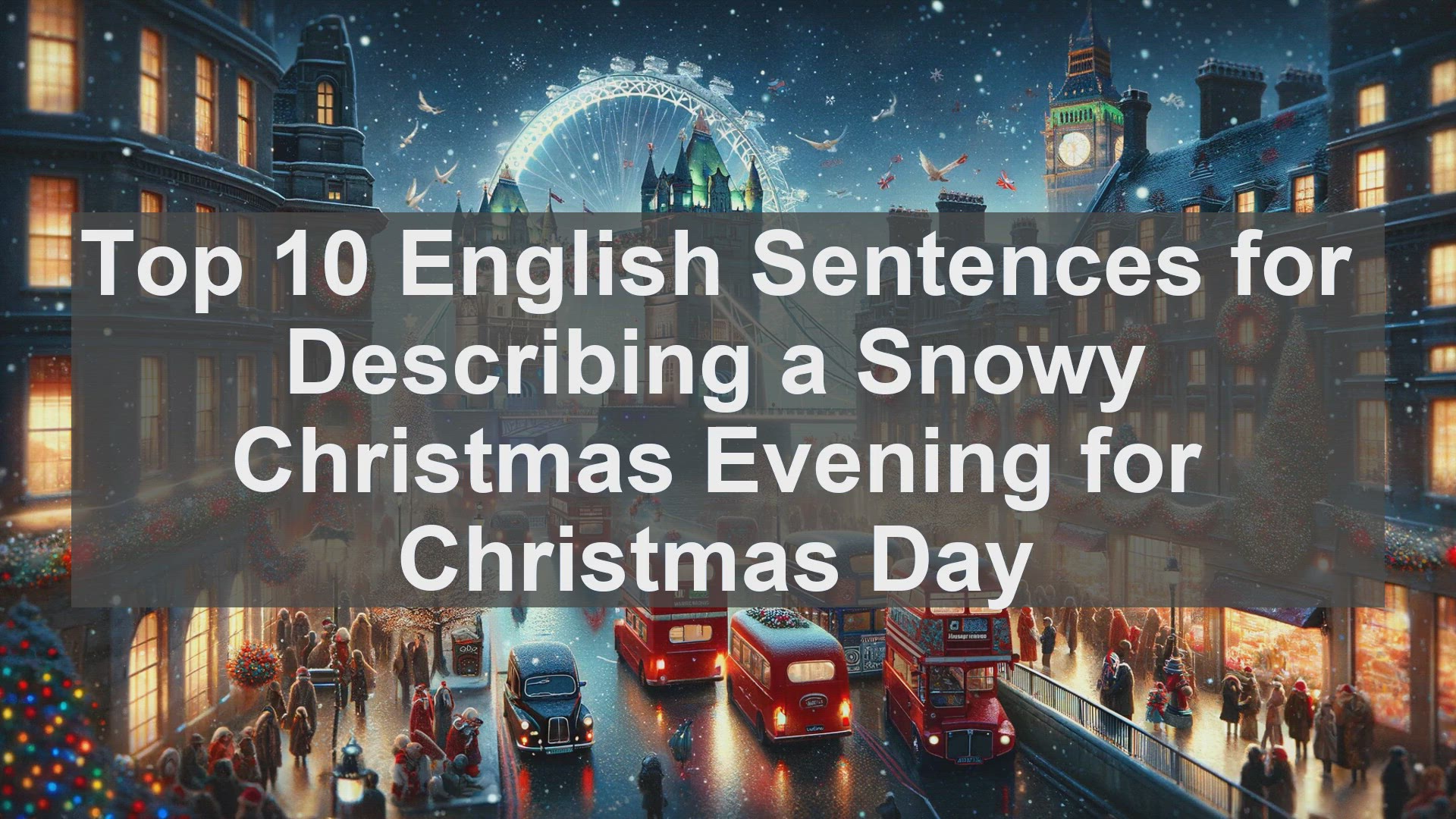 'Video thumbnail for Top 10 English Sentences for Describing a Snowy Christmas Evening for Christmas Day'