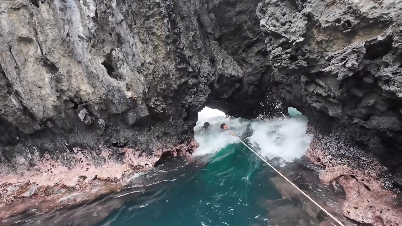 Video thumbnail for Close Call with a Giant Wave at El Nido's Secret Beach!