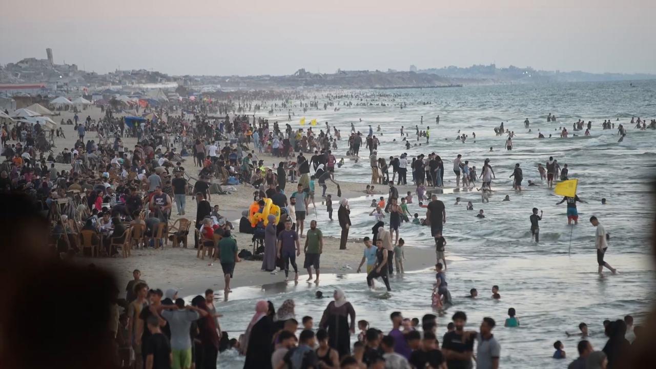 Video thumbnail for Gaza Families Seek Coastal Relief.