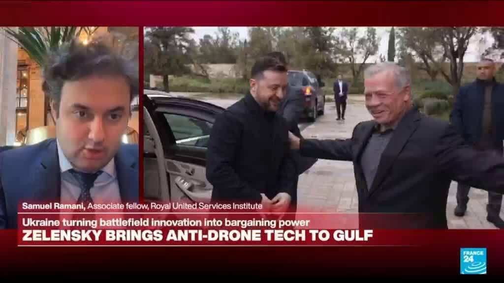 Video thumbnail for Kyiv useful to US, Gulf at critical time: Drone interceptors 'more effective than Patriot missiles'