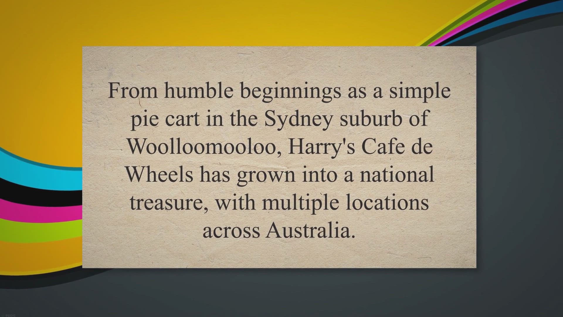 'Video thumbnail for Harry's Cafe de Wheels: A Delicious Slice of Australian History and Culture'