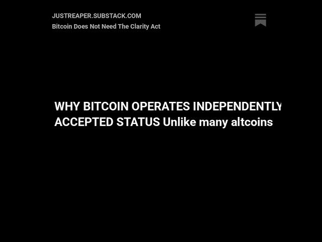 Video thumbnail for BITCOIN DOES NOT NEED CLARITY